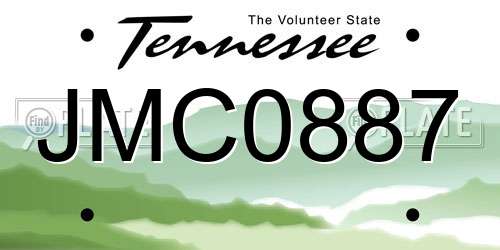 JMC0887 Tennessee License Plate