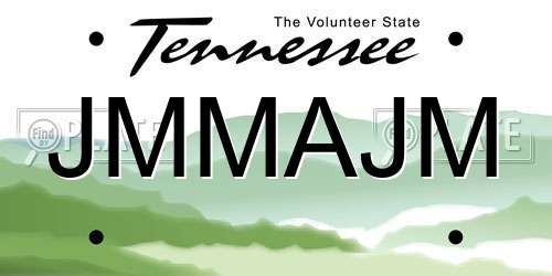 JMMAJM Tennessee License Plate