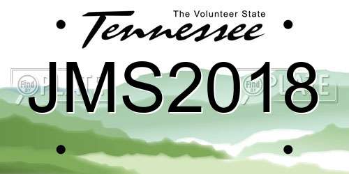JMS2018 Tennessee License Plate