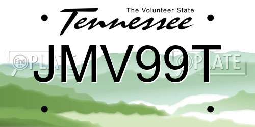 JMV99T Tennessee License Plate