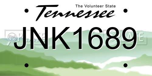 JNK1689 Tennessee License Plate