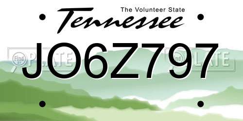 JO6Z797 Tennessee License Plate