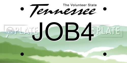 JOB4 Tennessee License Plate