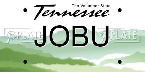 JOBU Tennessee License Plate