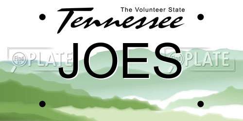 JOES Tennessee License Plate