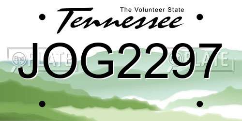 JOG2297 Tennessee License Plate