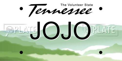 JOJO Tennessee License Plate