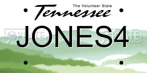 JONES4 Tennessee License Plate