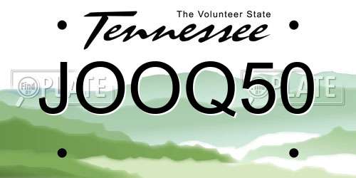 JOOQ50 Tennessee License Plate