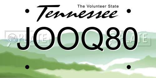 JOOQ80 Tennessee License Plate