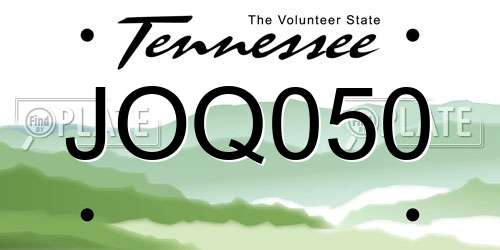 JOQ050 Tennessee License Plate