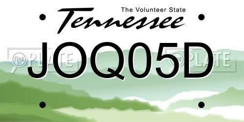 JOQ05D Tennessee License Plate