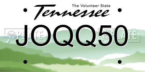 JOQQ50 Tennessee License Plate