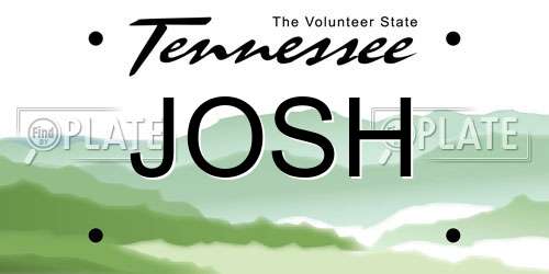 JOSH Tennessee License Plate