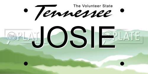 JOSIE Tennessee License Plate