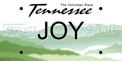 JOY Tennessee License Plate