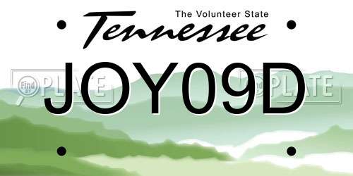 JOY09D Tennessee License Plate