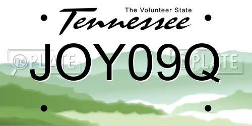 JOY09Q Tennessee License Plate