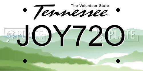 JOY72O Tennessee License Plate