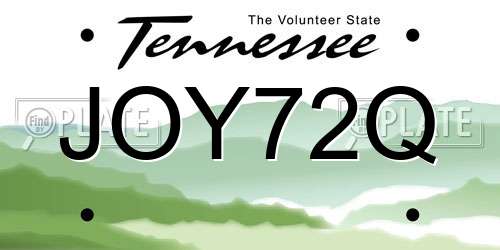 JOY72Q Tennessee License Plate