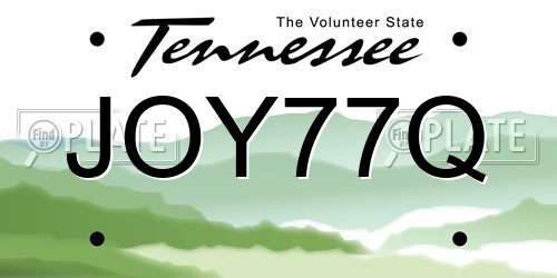 JOY77Q Tennessee License Plate