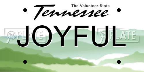 JOYFUL Tennessee License Plate