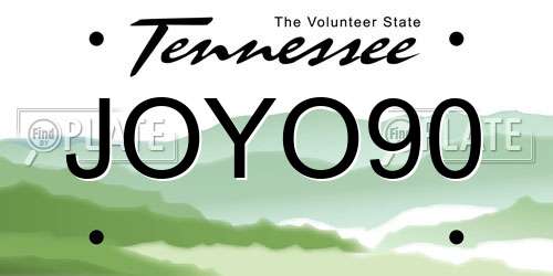JOYO90 Tennessee License Plate