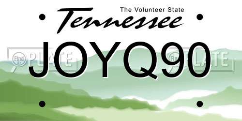 JOYQ90 Tennessee License Plate