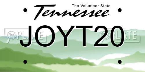 JOYT20 Tennessee License Plate