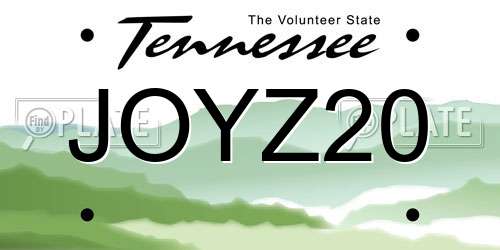 JOYZ20 Tennessee License Plate