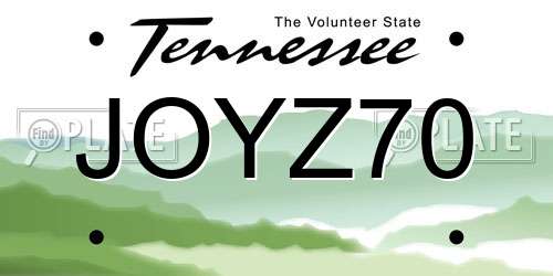 JOYZ70 Tennessee License Plate