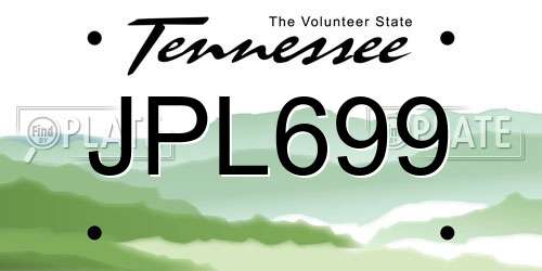 JPL699 Tennessee License Plate