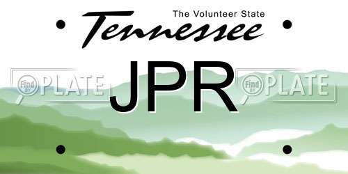 JPR Tennessee License Plate