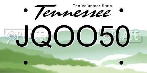 JQOO50 Tennessee License Plate