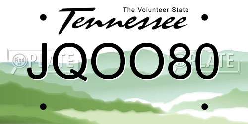 JQOO80 Tennessee License Plate