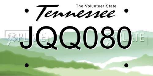 JQQ080 Tennessee License Plate