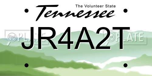 JR4A2T Tennessee License Plate