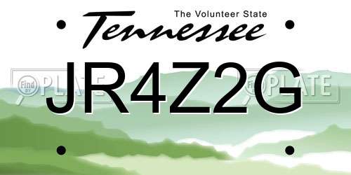 JR4Z2G Tennessee License Plate