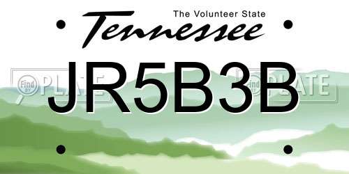 JR5B3B Tennessee License Plate