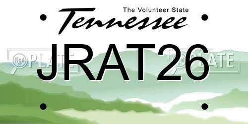 JRAT26 Tennessee License Plate