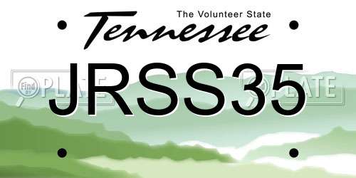 JRSS35 Tennessee License Plate
