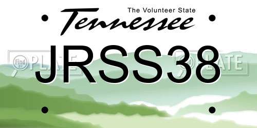 JRSS38 Tennessee License Plate
