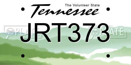 JRT373 Tennessee License Plate