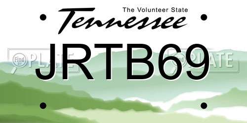JRTB69 Tennessee License Plate
