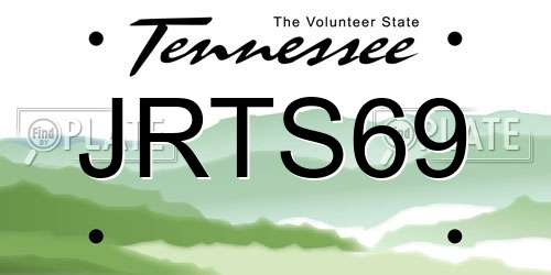 JRTS69 Tennessee License Plate