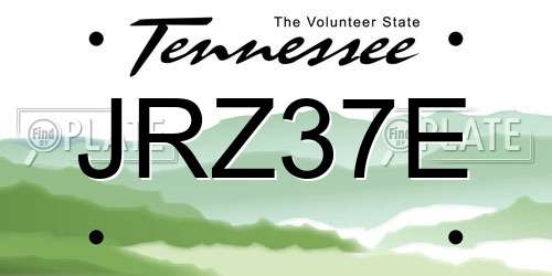 JRZ37E Tennessee License Plate