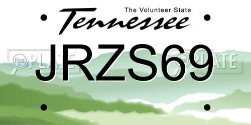 JRZS69 Tennessee License Plate