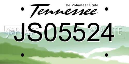 JS05524 Tennessee License Plate