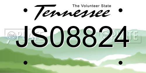 JS08824 Tennessee License Plate
