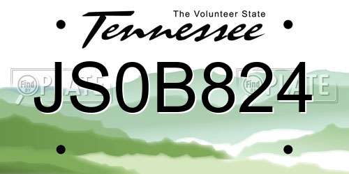 JS0B824 Tennessee License Plate